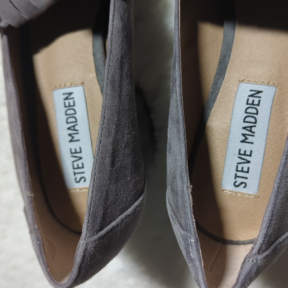 Steve Madden Gray Fringe Heels - Picture 6 of 8